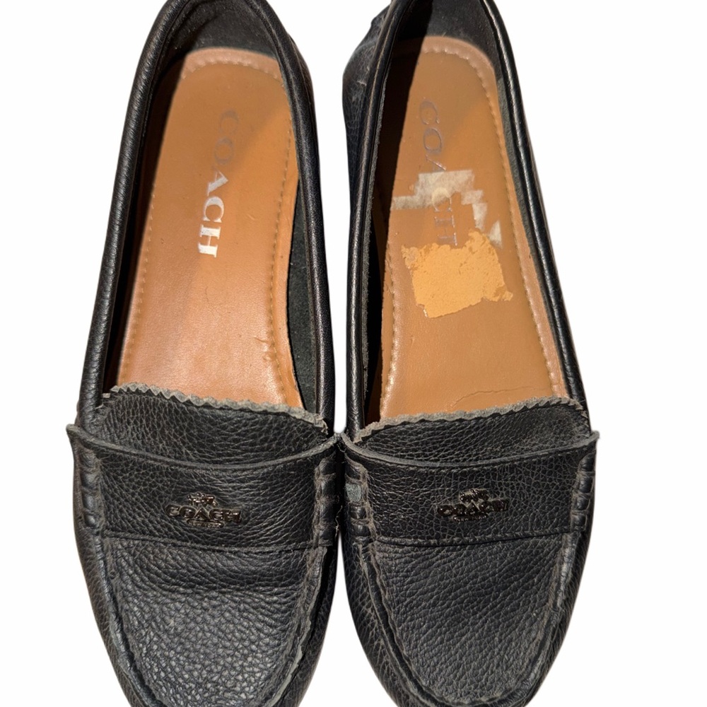 Coach Black Leather Women's Flats